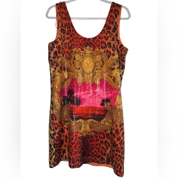 NWT Versace x H&M Stampa Sequin Sunset Mini Dress - Picture 4 of 12